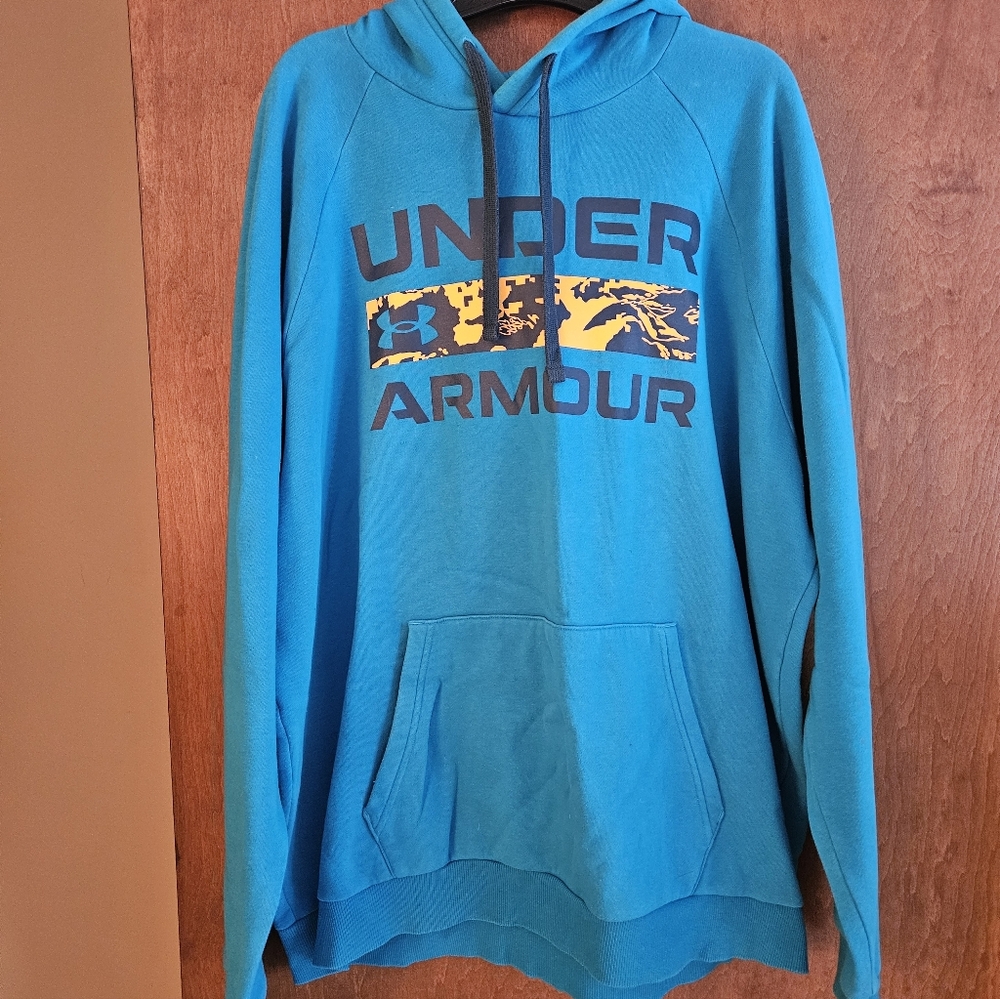 Under Armour Teal and Yellow Graphic Hoodie